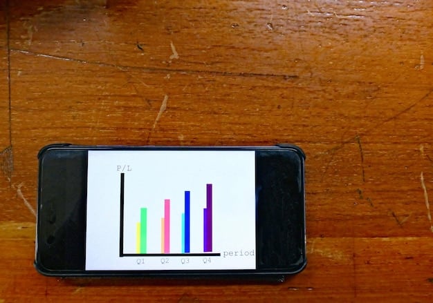 A smartphone displaying a budgeting app interface with charts and graphs representing income, expenses, and savings. The app should look modern and intuitive.