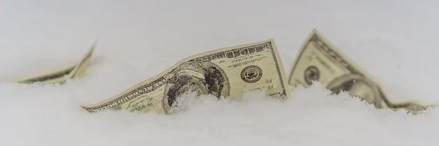 A visual representation of an avalanche, with dollar bills representing debt tumbling down a snowy mountain. The tagline reads 