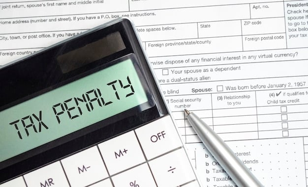 A close-up of a tax form with a pen and calculator, emphasizing the detailed review required for effective tax planning.
