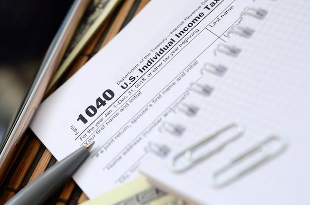 A close-up shot of a 1040 tax form, highlighting the section where the standard deduction is claimed.